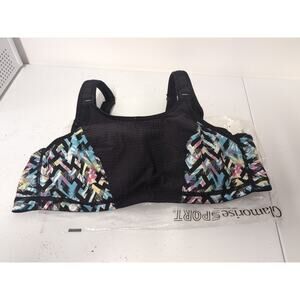 Glamorise Sports Bra 46B Underwire High Support Custom Control Black 9167